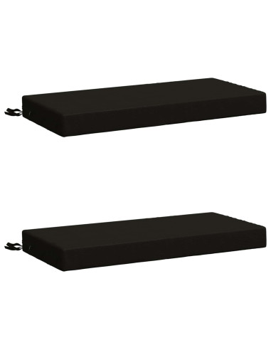 Cuscini per Panchina a 2 Pezzi SOEST 2 pz 100% Poliestere Nero
