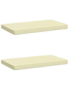 Cuscini per Panchina a 2 Pezzi VUGHT 2 pz 100% Poliestere Crema