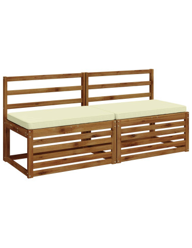 Cuscini per Panchina a 2 Pezzi VUGHT 2 pz 100% Poliestere Crema