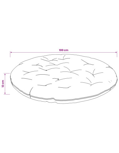 Cuscino per Sedia Papasan VIANEN 100% Poliestere Bianco