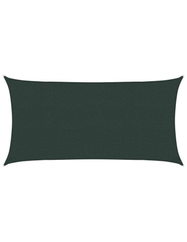 Telo Ombra 2 x 6 m HDPE Rettangolare Verde Scuro