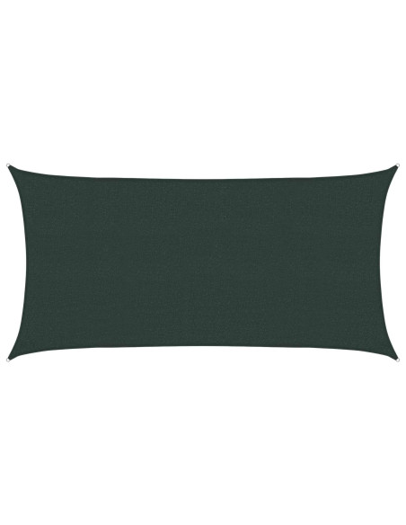 Telo Ombra 2 x 6 m HDPE Rettangolare Verde Scuro