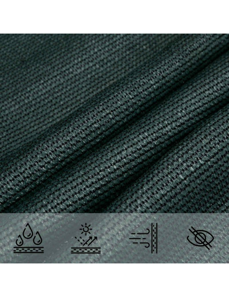 Telo Ombra 2 x 6 m HDPE Rettangolare Verde Scuro