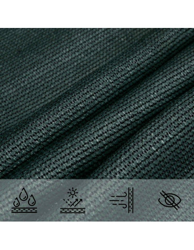 Telo Ombra 2,5 x 6 m HDPE Rettangolare Verde Scuro