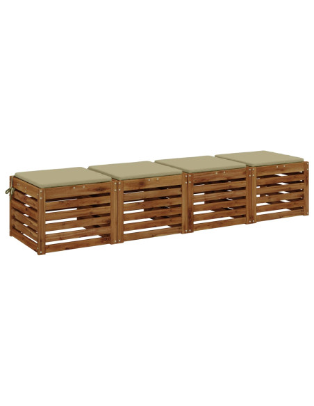 Cuscini per Sedia in 4 Pezzi SOEST 4 pz 100% Poliestere