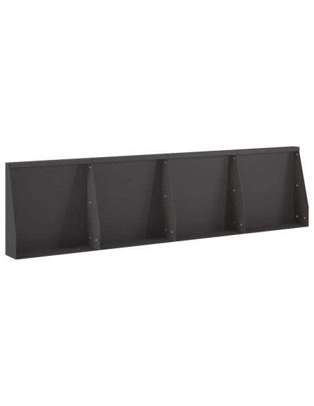 Muro di contenimento 4 pz 40 x 12 x 40 cm Acciaio Nero
