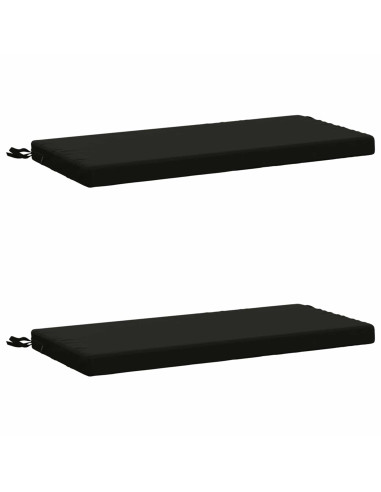 Cuscini per Panchina a 2 Pezzi SOEST 2 pz 100% Poliestere Nero
