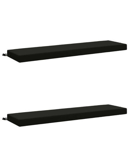 Cuscini per Panchina a 2 Pezzi SOEST 2 pz 100% Poliestere Nero