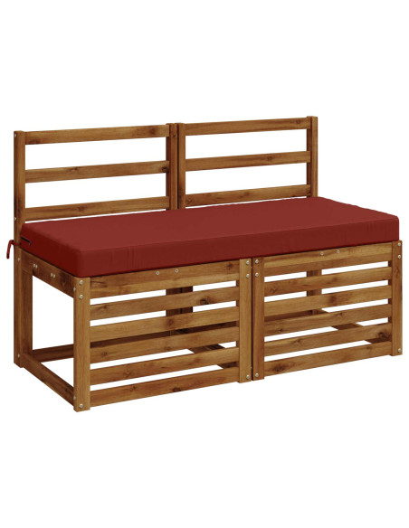 Cuscini per Panchina a 2 Pezzi SOEST 2 pz 100% Poliestere Rosso