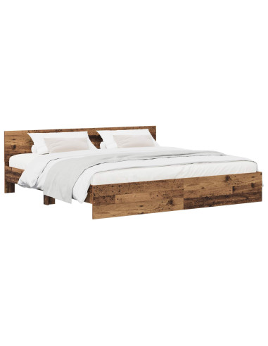 Struttura letto con testata Legno antico 200 x 200 cm