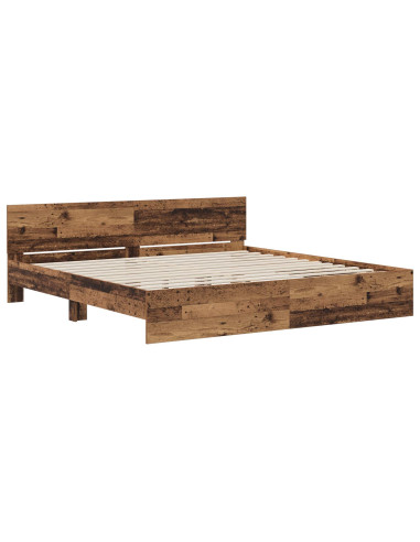 Struttura letto con testata Legno antico 200 x 200 cm
