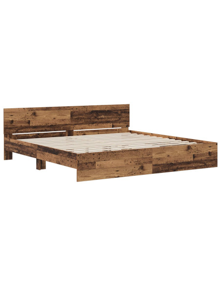 Struttura letto con testata Legno antico 200 x 200 cm