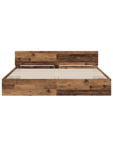 Struttura letto con testata Legno antico 200 x 200 cm
