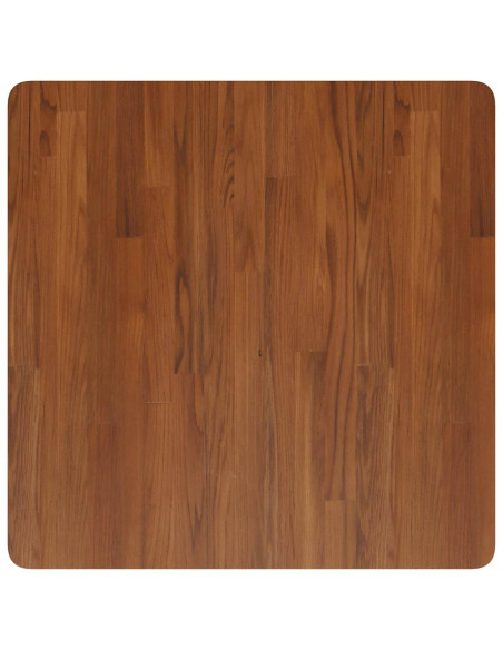 Piano Tavolo Quadrato Marrone Scuro 70x70x1,5cm Rovere Trattato