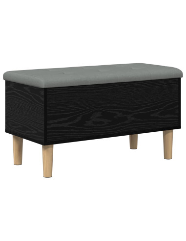 Panchina con Cuscino Rovere Nero 82 x 42 x 46 cm