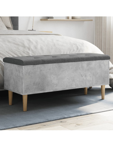 Panca Portaoggetti Grigio Cemento 102x42x46cm Legno Multistrato
