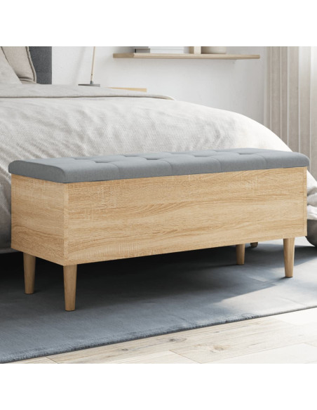 Panca Portaoggetti Rovere Sonoma 102x42x46 cm Legno Multistrato