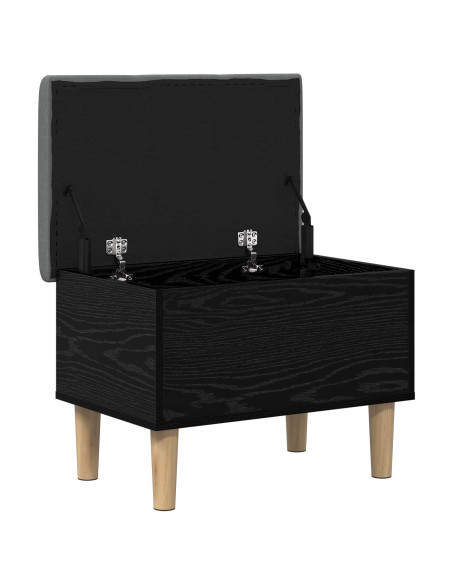Panchina con Cuscino Rovere Nero 62 x 42 x 46 cm