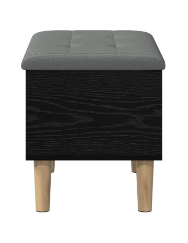 Panchina con Cuscino Rovere Nero 62 x 42 x 46 cm