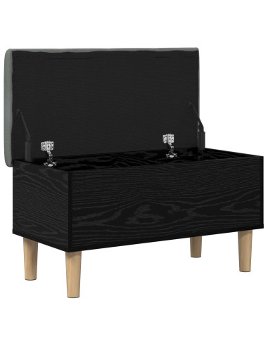 Panchina con Cuscino Rovere Nero 82 x 42 x 46 cm