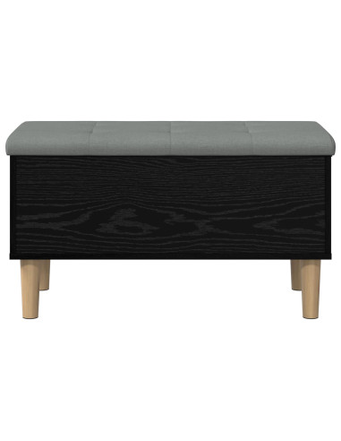 Panchina con Cuscino Rovere Nero 82 x 42 x 46 cm