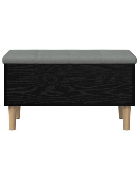 Panchina con Cuscino Rovere Nero 82 x 42 x 46 cm