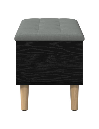 Panchina con Cuscino Rovere Nero 82 x 42 x 46 cm