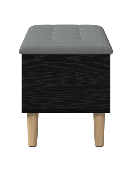 Panchina con Cuscino Rovere Nero 82 x 42 x 46 cm