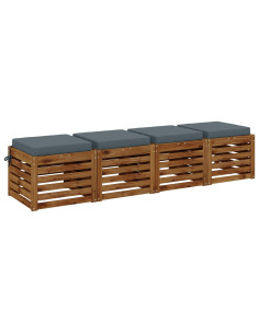 Cuscini per Sedia in 4 Pezzi SOEST 4 pz 100% Poliestere Blu 2