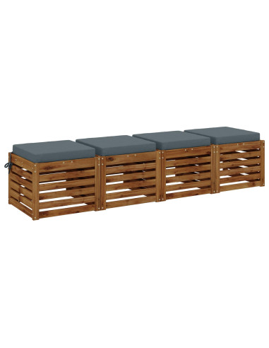 Cuscini per Sedia in 4 Pezzi SOEST 4 pz 100% Poliestere Blu