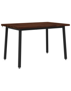 120 x 80 x 75 cm Legno di Acacia Massello Marrone scuro e Nero