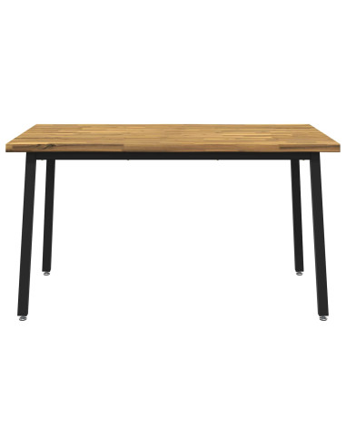 120 x 90 x 75 cm Legno di Acacia Massello Bianco e Nero