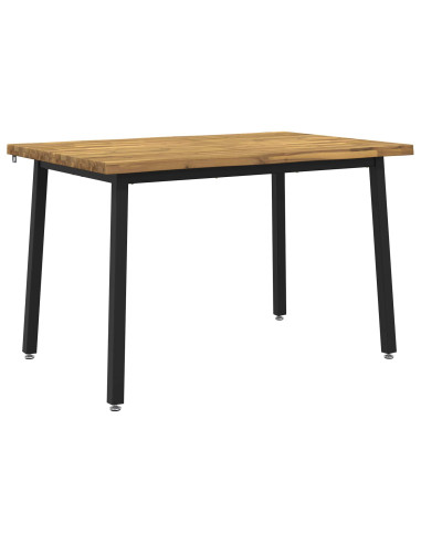 140 x 70 x 75 cm Legno di Acacia Massello Bianco e Nero