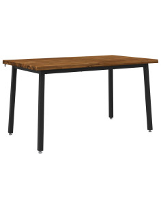 120 x 90 x 75 cm Legno di Acacia Massello Naturale e Nero