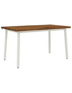 120 x 90 x 75 cm Legno di Acacia Massello Naturale e Bianco
