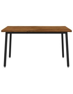 140 x 80 x 75 cm Legno di Acacia Massello Naturale e Nero 2