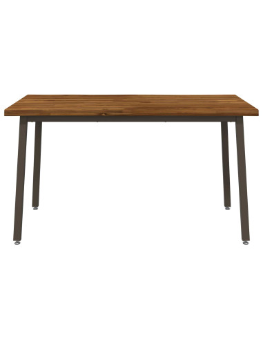 140 x 80 x 75 cm Legno di Acacia Massello Naturale e Caffè