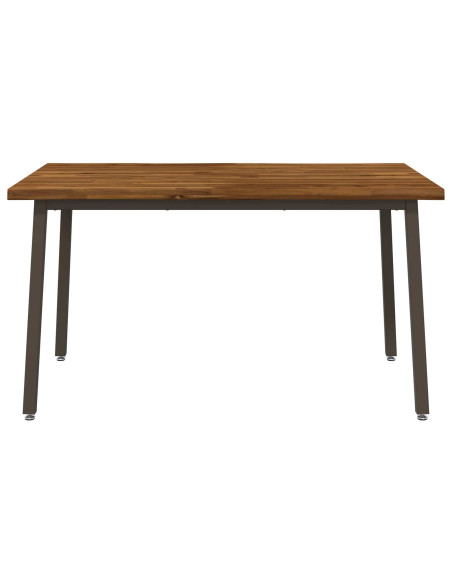140 x 80 x 75 cm Legno di Acacia Massello Naturale e Caffè