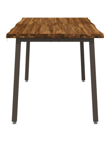 140 x 80 x 75 cm Legno di Acacia Massello Naturale e Caffè