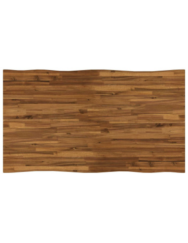 140 x 80 x 75 cm Legno di Acacia Massello Naturale e Caffè