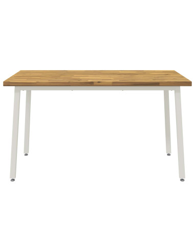 140 x 70 x 75 cm Legno di Acacia Massello Naturale e Caffè