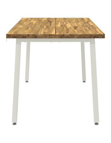 140 x 70 x 75 cm Legno di Acacia Massello Naturale e Caffè