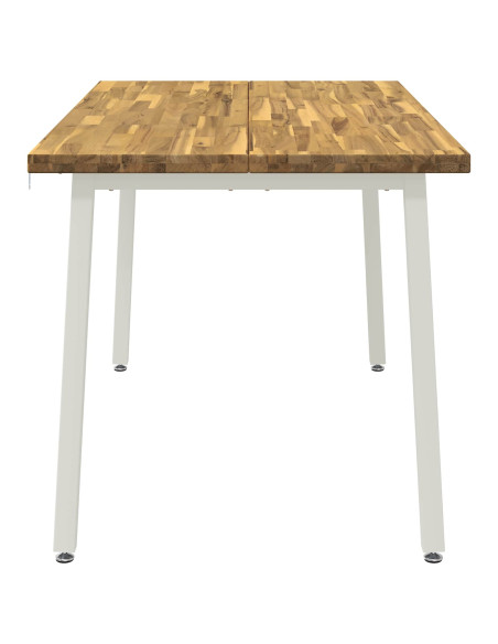 140 x 70 x 75 cm Legno di Acacia Massello Naturale e Caffè