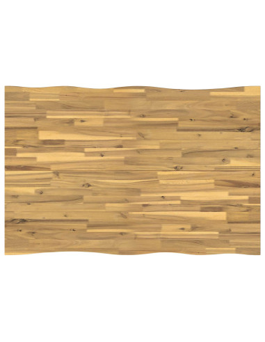 140 x 70 x 75 cm Legno di Acacia Massello Bianco e Nero