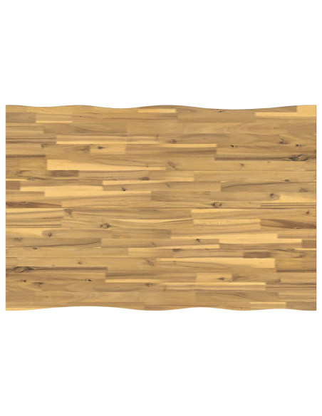 140 x 70 x 75 cm Legno di Acacia Massello Bianco e Nero