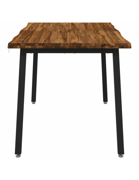 120 x 90 x 75 cm Legno di Acacia Massello Naturale e Nero