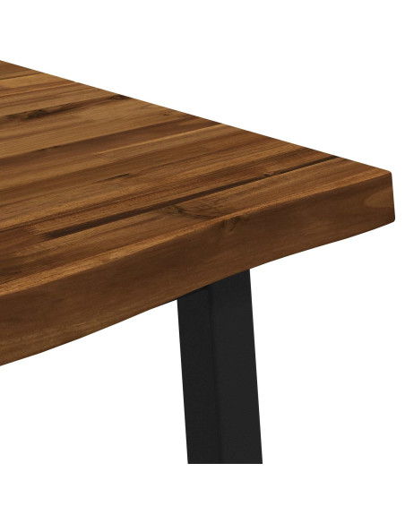 120 x 90 x 75 cm Legno di Acacia Massello Naturale e Nero