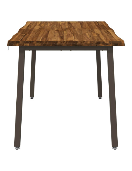 120 x 90 x 75 cm Legno di Acacia Massello Naturale e Caffè