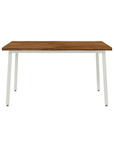 120 x 90 x 75 cm Legno di Acacia Massello Naturale e Bianco 2