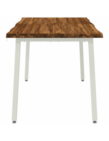 120 x 90 x 75 cm Legno di Acacia Massello Naturale e Bianco